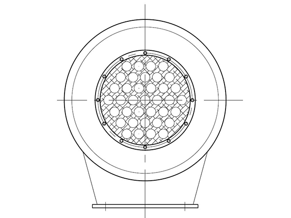 多管專利型風(fēng)機消聲器結(jié)構(gòu)圖