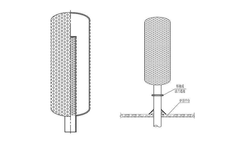 小孔型蒸汽消聲器產品結構圖
